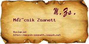 Mácsik Zsanett névjegykártya