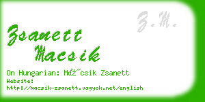 zsanett macsik business card